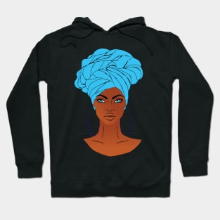 anime black girl with baby blue 2 Hoodie